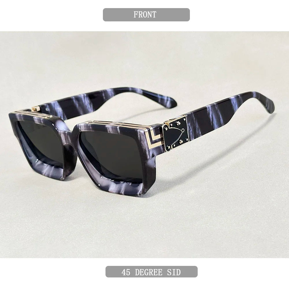 Oversized Square Vintage Sunglasses With UV400 Protection