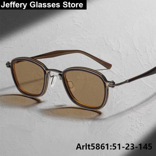 Vintage Square Titanium Acetate Eyeglasses Frame
