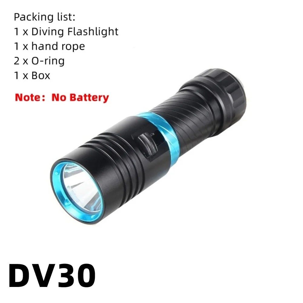 12W Diving Flashlight Rechargeable Underwater LED Torch