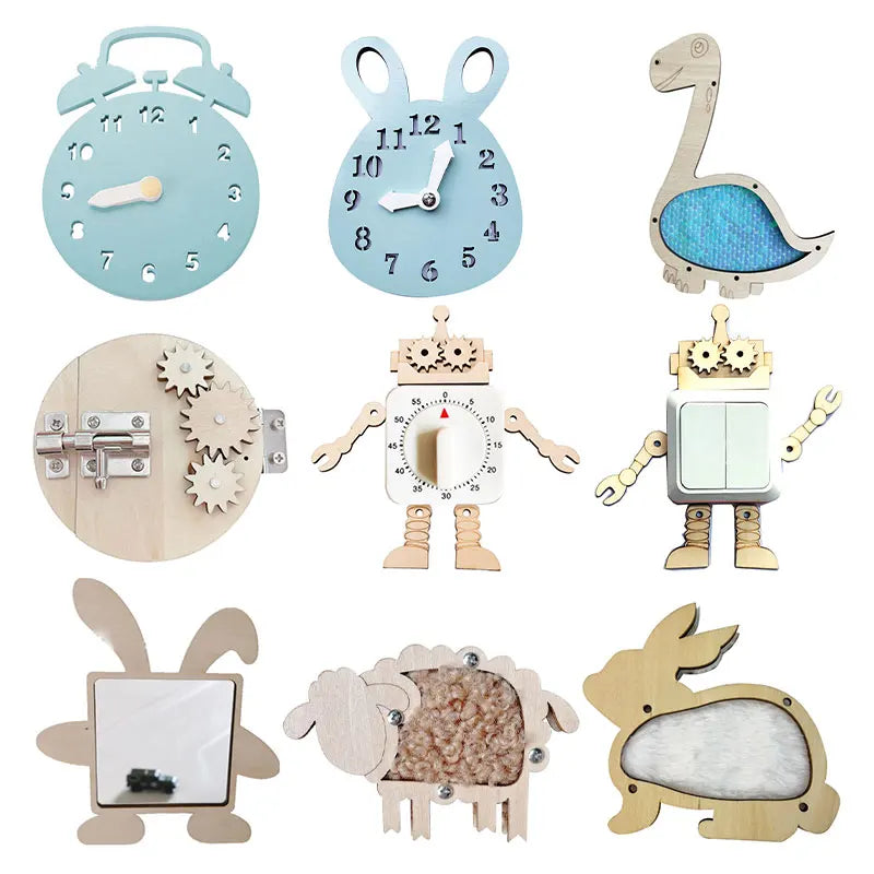 Montessori Activity Busy Board DIY Accessories Material Wooden Toys Busyboard  Early Education Learning Skill Toy Parts
