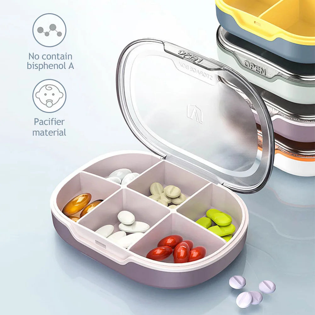 7 Days Portable Pill Cases Travel Vitamin Capsule Medicine 4/6 Grids Week Pill Storage Box Pill Tablet Grinding Splitters Case