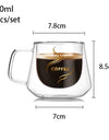200ml Double Wall Glass Coffee Mug Heat-resistant Espresso Cup Thermo Insulated Cup For Latte Cappuccino Tea Drinkware Set