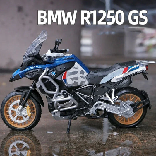 1:12 BMW R1250 GS Alloy Scale Motorcycle Model Toy Highly Simulated Static Motorcycle Model Wheel Suspension Collection