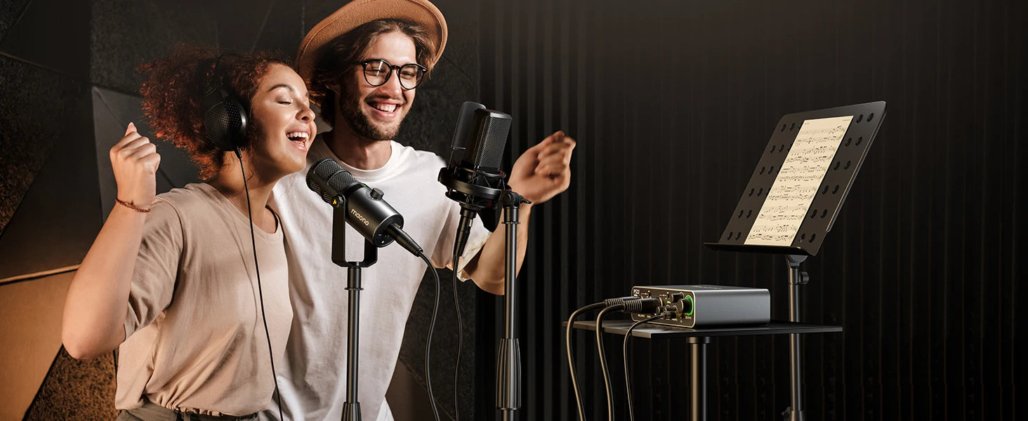 PS22 USB Audio Interface for PC,60dB Pro-Preamp, 24bit 192kHz,Dual USB Interface for PC and Smartphone, Routing Software