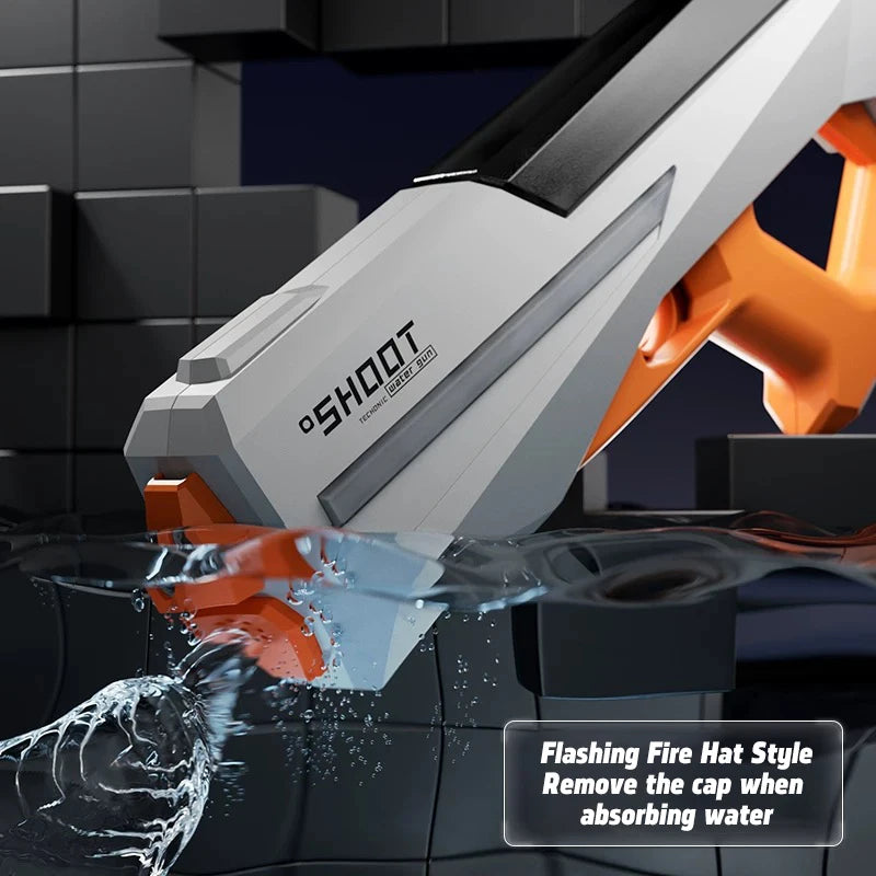 LED Fully Automatic Fire Effect Electric Water Gun Rechargeable Long Range Water Blaster