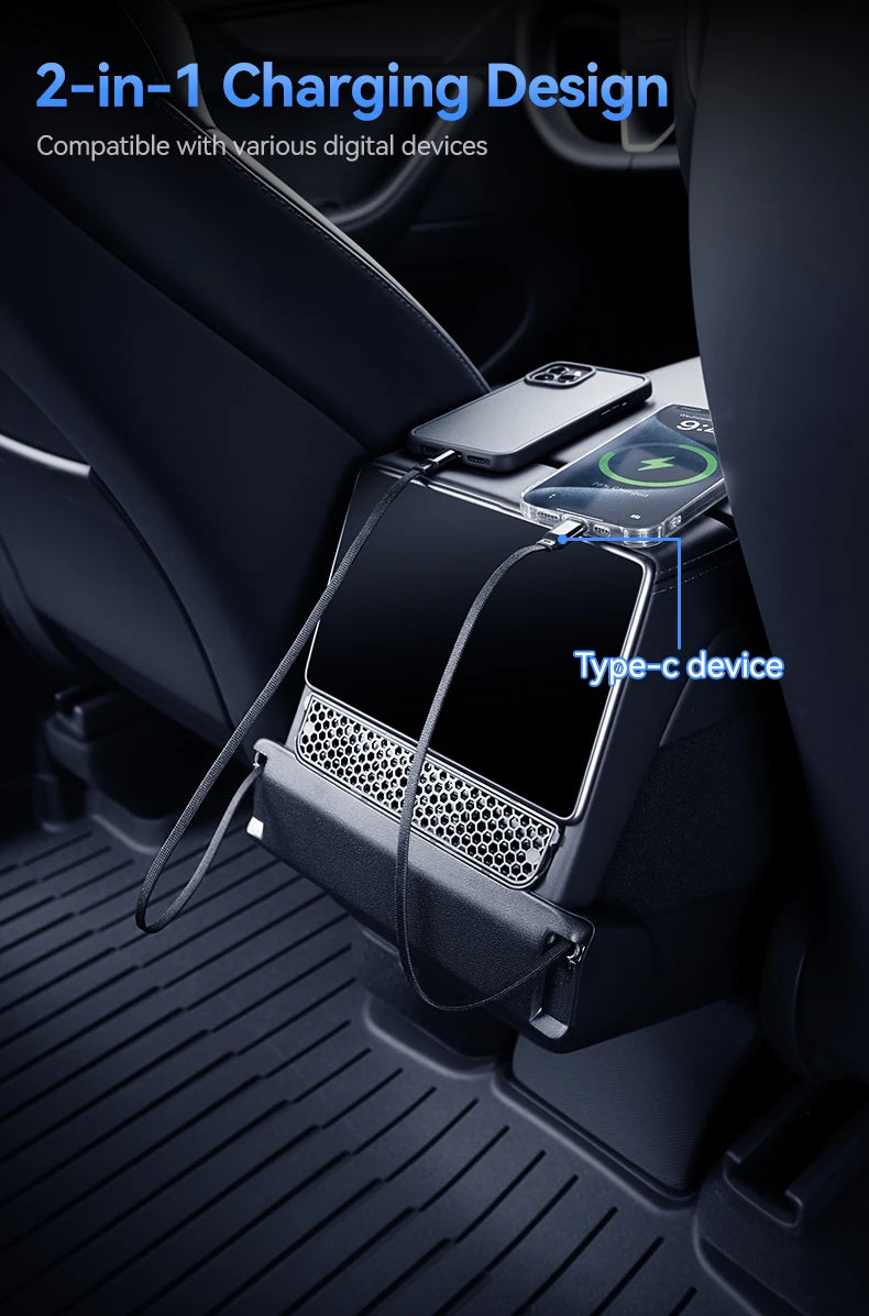 3 in 1 Rear Air Vent Docking Station with 120W Fast Charging for Tesla Model YL 2026