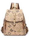 Women's Designer Letter Printing Leather Backpacks Large Capacity Travel Shoulder Bags Totes School Bag