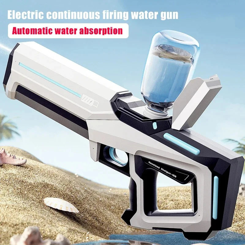 Electric Water Gun Powerful Automatic Water Suction Rechargeable Water Blaster with Flashing Lights