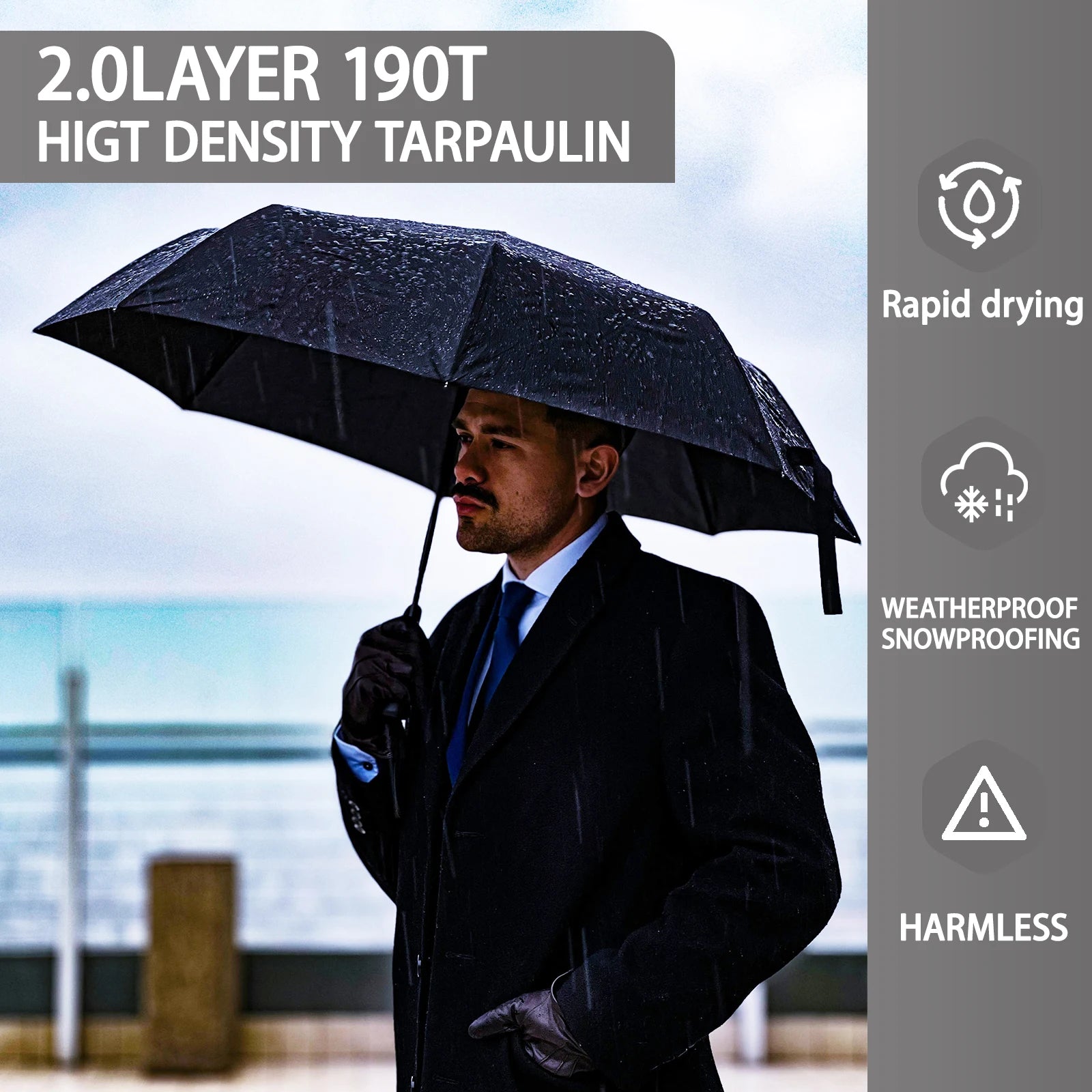 Windproof Travel Umbrella Small Strong but Light Portable and Automatic Folding R