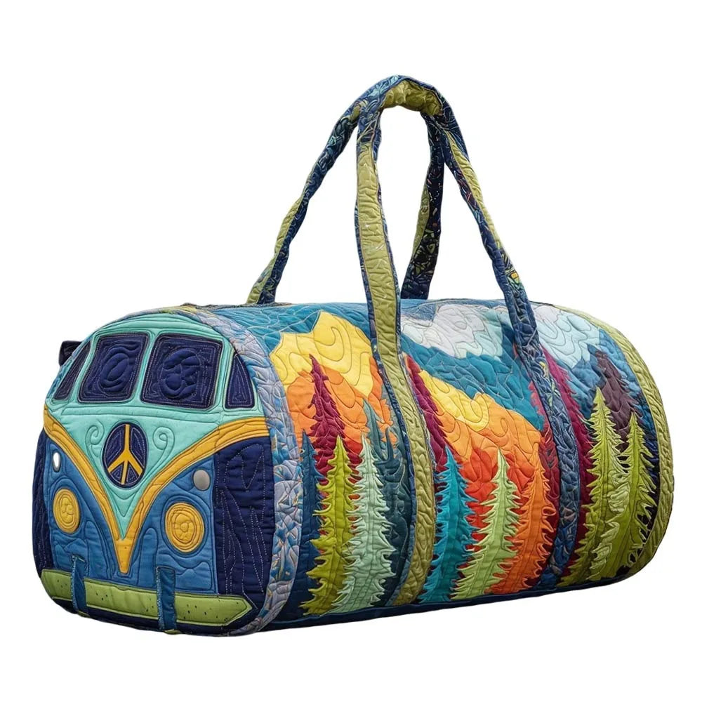 3D Printed Quilted Travel Duffle Bag Boho Overnight Yoga Tote