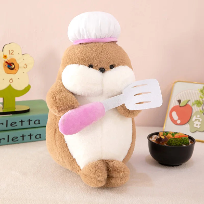 50cm Kawaii Plush Toy Stuffed Doll Anime Chef Seal Cute Large Animal Doll Kids Birthday Gift for Children Plushie Toy