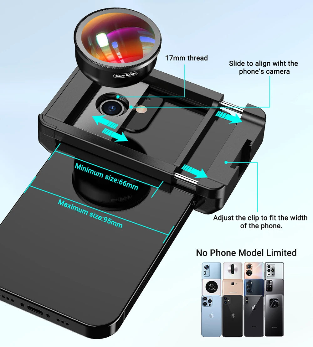 100mm HD Macro Phone Lens with CPL Filter and Universal Clip