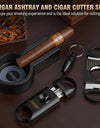 Portable Cigar Ashtray with V Cut Cutter Set, Cigar Punch, Outdoor Home Office Accessories for Men