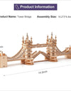 3D Wooden Puzzle Game Big Ben,Tower Bridge for Children Adult Gift DIY With Light