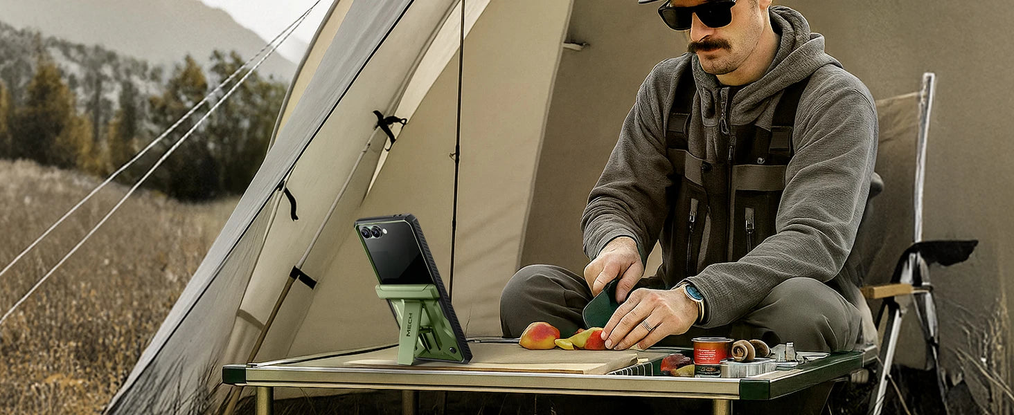 For Galaxy Z Flip 7 Case with Kickstand & 360° Rotatable Belt-Clip Built-in Privacy Screen Protector Hinge Protection Phone Case