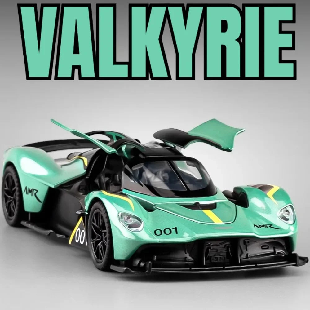 1:32 Scale VALKYRIE Sports Car Model Toy Alloy Diecast Doors Opened Music Light Doors Opened Vehicles Models Christmas Gift