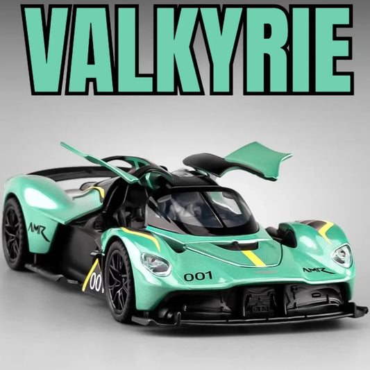 1:32 Scale VALKYRIE Sports Car Model Toy Alloy Diecast Doors Opened Music Light Doors Opened Vehicles Models Christmas Gift