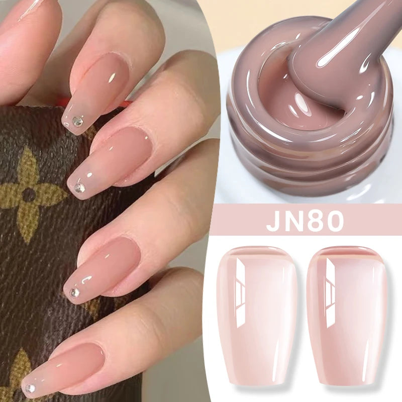 10ml Jelly Nude Gel Nail Polish Autumn Amber Semi Transparent Manicure Soak off UV LED Nails Gel Varnish