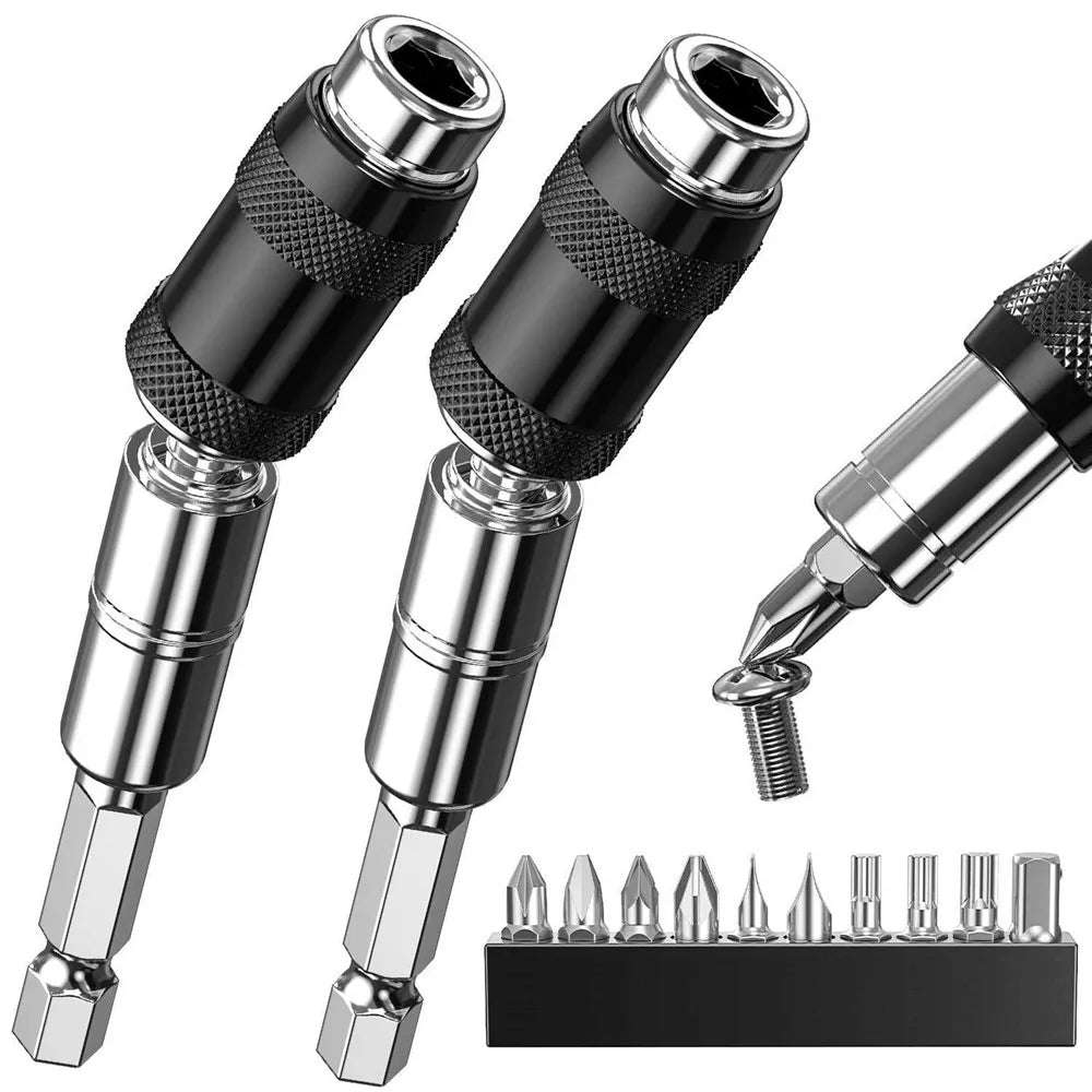 1/4"Hex Magnetic Pivoting Drill Bit Quick Change Drive Guide Drill Pivoting Bit Holder for Tight Spaces Magnetic Bit Tip Holder