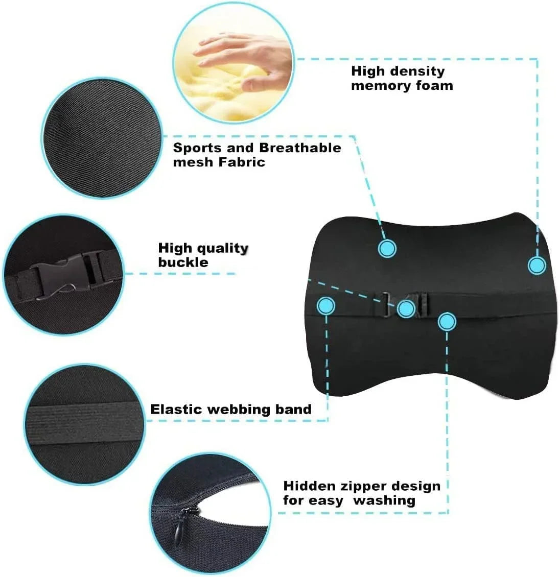 Car Headrest Neck Pillow Auto Car Neck Cushion Memory Foam Breathable Head Support Neck Rest Protector Automobiles Interior