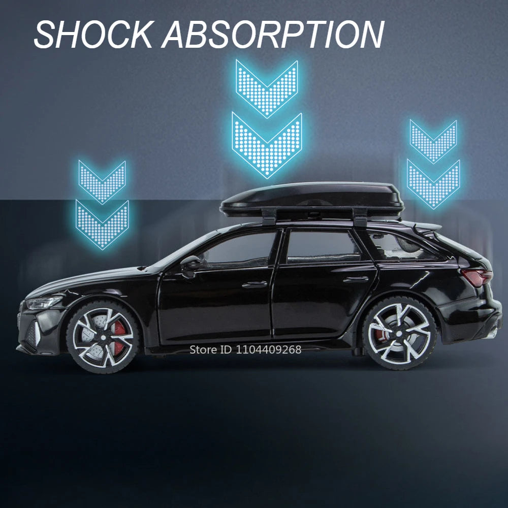 1:32 Scale RS6 RS7 Car Model Toy Alloy Diecast Doors Opened Simulation Sound Light Pull Back Vehicle Models Ornaments Boys Gifts