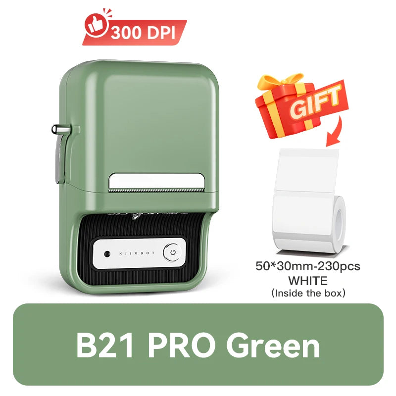 B21 / B21 Pro Thermal Label Printer, Bluetooth Wireless Sticker Maker 20–50mm, Portable Inkless Barcode Label Printer for Office & Retail