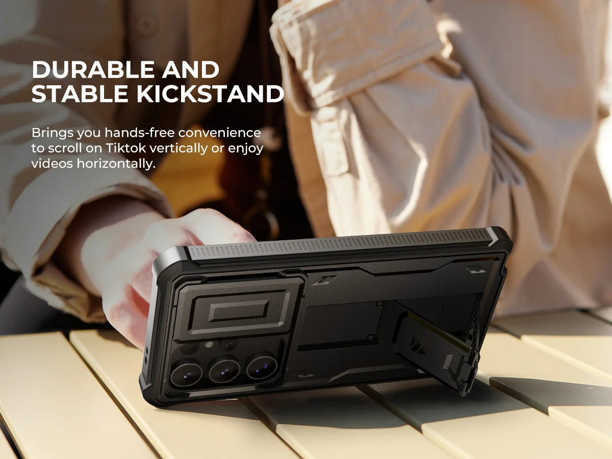 For Samsung Galaxy S24 Ultra 6.8 inch 2024 Case Full Body Rugged Case with Camera Cover & Built-in Screen Protector Kickstand