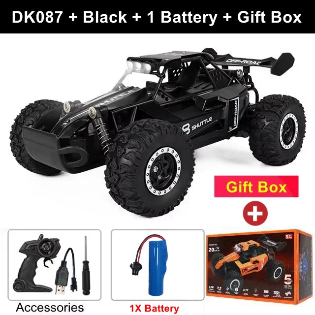 Remote Control Car RC Drift Racing 1:16 Vehicle Off Road Alloy 2.4G Radio High-Speed Trucks With LED Light Climbing Gift Toy