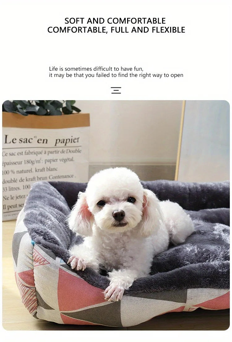 Printed Winter Pet Bed Sofa Mat for Dogs and Cats