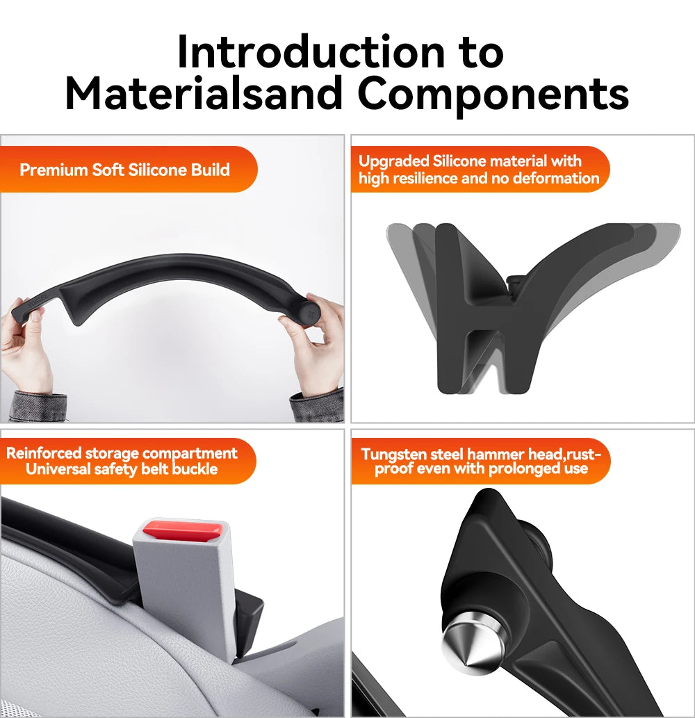 Car Seat Gap Filler with Emergency Safety Hammer for Tesla and All Vehicles