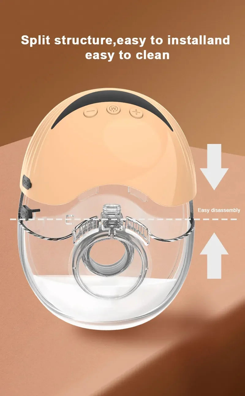 Wearable Breast Milk Pump Silicone LCD Display Hands-free Electric Breast Pump Portable and Comfortable for Novice Mothers