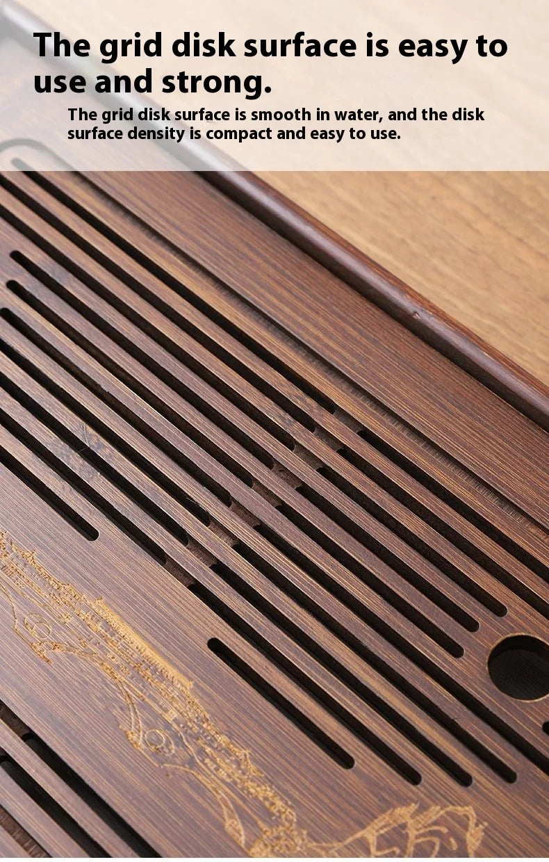 Jiangshan Tea Tray Household Small Drain Tea Table Bamboo Tea Tray Kung Fu Tea Set Accessories Tea Sea Dry Brewing Table