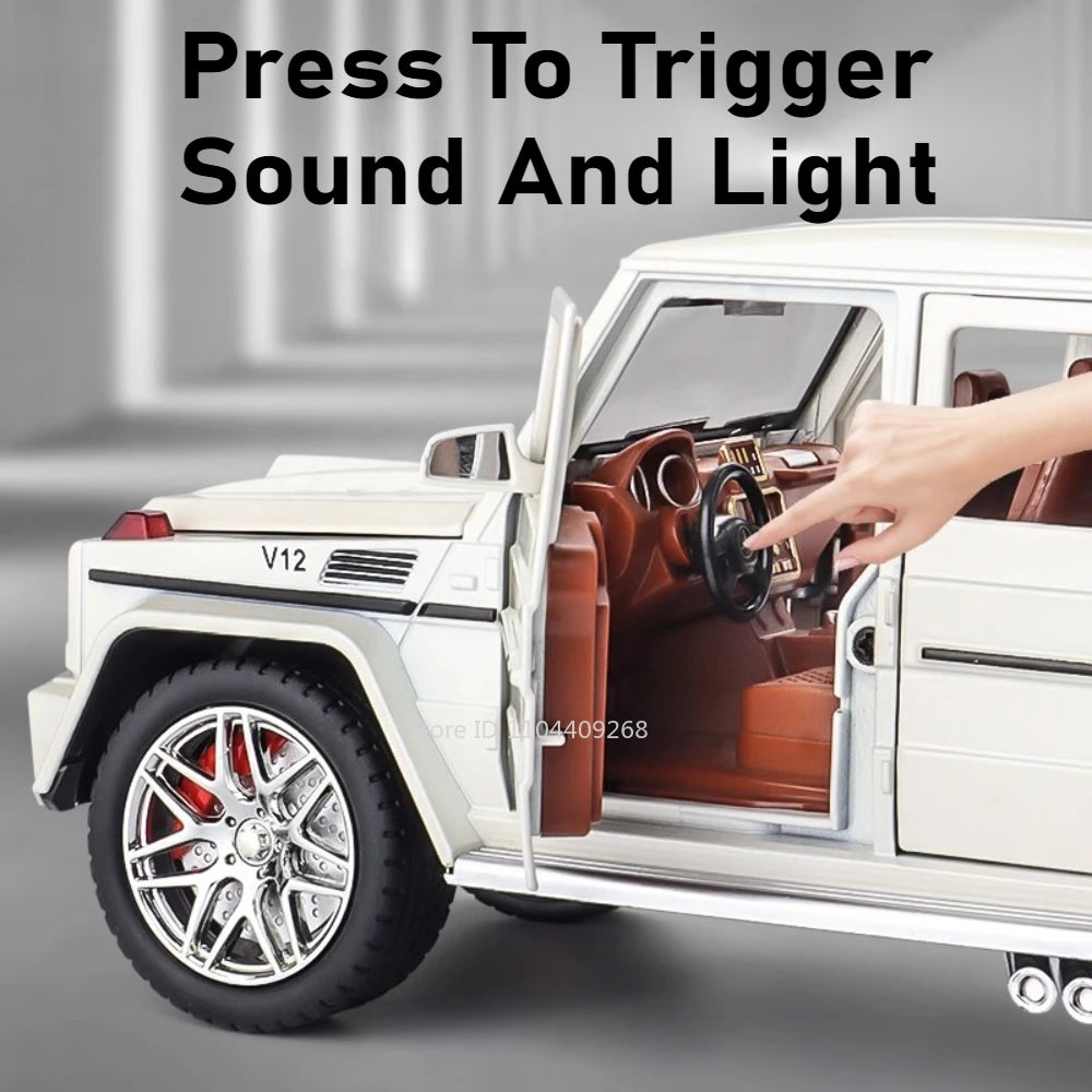 1:24 G63 GLE350 Toy Car Model Alloy Diecast Pull Back Doors Opened Sound Light Models Vehicle Toys for Boys Birthday Gifts