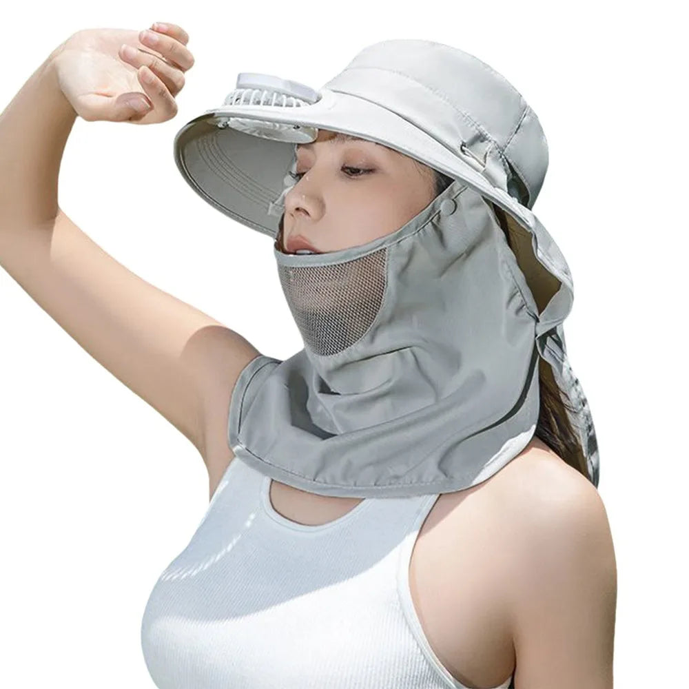 Portable Solar Fan Fisherman Hat With USB Charging