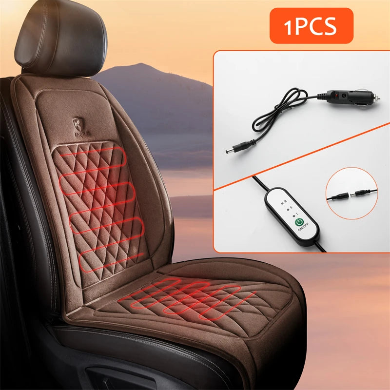 30' Fast Heating 12-24v Heated Car Seat Cover Universal Car Seat Heater Winter Car Heating Cushion Back Warmer Heating Pads
