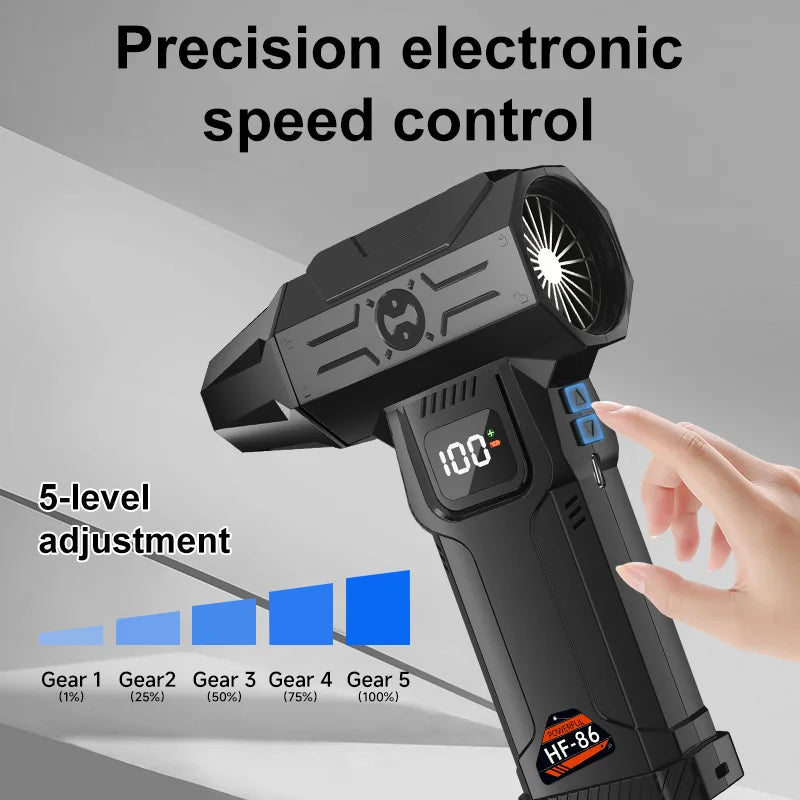 HFX-05 Powerful Turbo Fan, 700g Shock Pressure Brushless Motor, Portable Vacuum Cleaner, Cordless Compressed Air Dust Collector