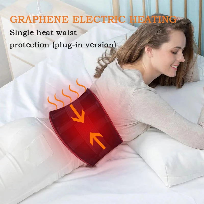 Electric Heating Belt With Adjustable Temperature Vibration Massage Waist Warmth and Hot Compress Belt