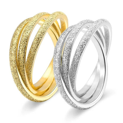 Triple Interlocked Rolling Titanium Stainless Steel Rings