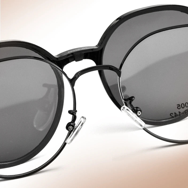 Fashion Polarizing Clip Eyewear UV Retro Round Multifunctional Optical Prescription Eyeglasses Frame For Men and Women