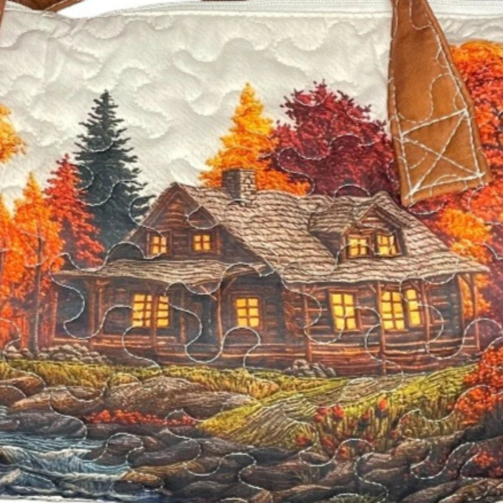 Scenic Duffle Bag Quilted Travel Tote Nature Landscape Forest Bear Desert Artistic Weekender Bags Men Women Camping Road Trip