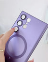 Metal Matte For Magsafe Magnetic Wireless Charger Case for Samsung S24 S23 Ultra S22 Plus S21 Shockproof Soft Silicone Cover