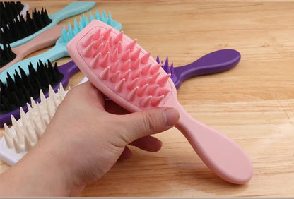 Silicone Shampoo Brush Head Scalp Massage Comb Clean The Scalp Thoroughly Body Massage Brush Bath Brush Salon Hairdressing Tool