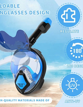 Snorkeling Mask For High-definition Anti Fog Foldable Swimming Fully Dry Myopia Diving Goggles