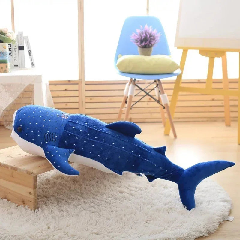 Large Whale Shark Body Pillow Long Cute Fish Stuffed Sofa Decorative Plush Body Pillow Whale Shark Back Plush Cushion Decor Gift