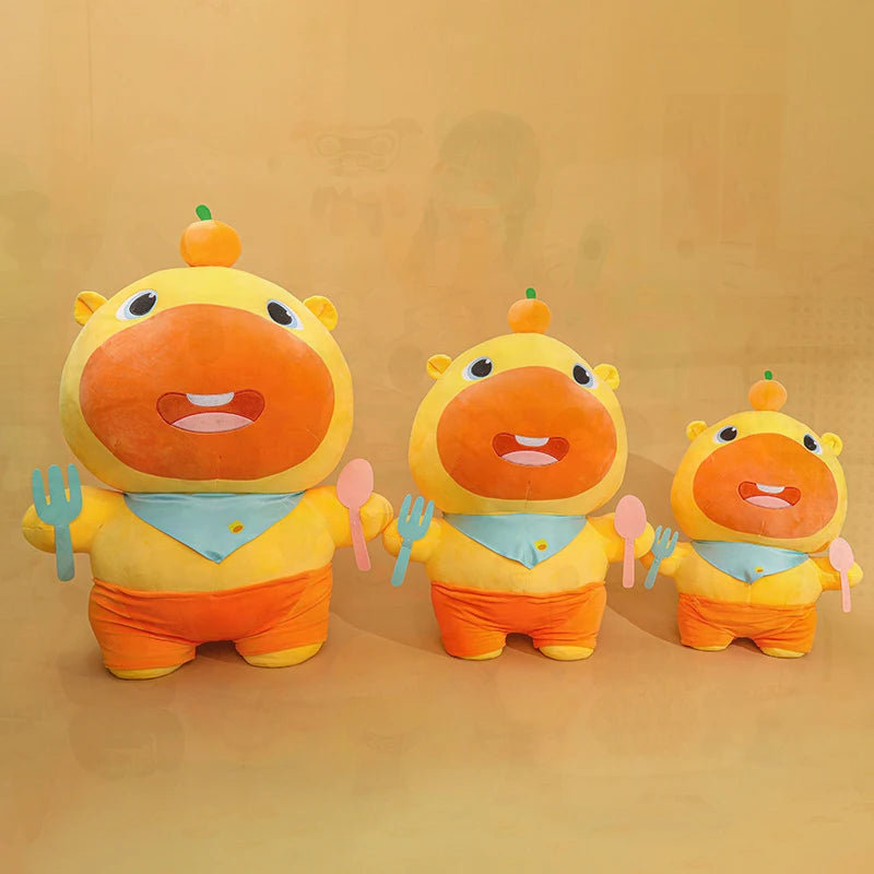 Capybara Lulu Plush Toy With Fork Spoon Soft Stuffed Animal