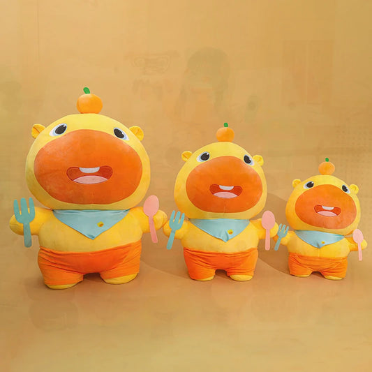 Capybara Lulu Plush Toy With Fork Spoon Soft Stuffed Animal