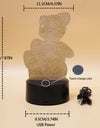 Romantic Love Dream Bear Kids 3D Night Light Touch Bedside Lantern USB Wireless Desktop Acrylic LED Decorative Table Lamp