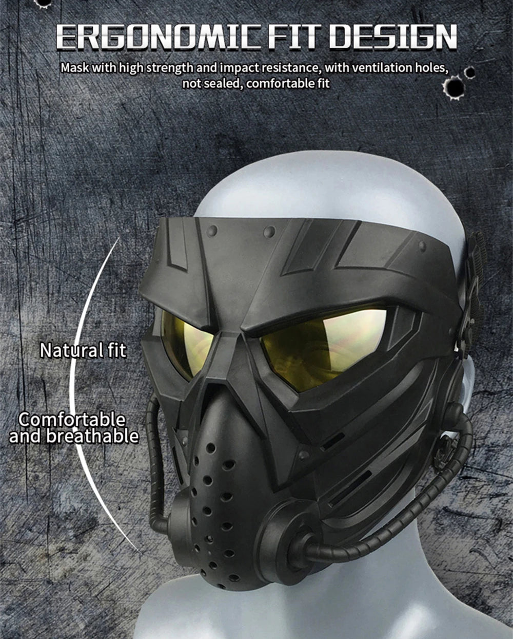 Airsoft Masks Defensive PC Lens Skull Mask Outdoor Shooting Mouth Mask Hunting Tactical Paintball Protection Face Mask