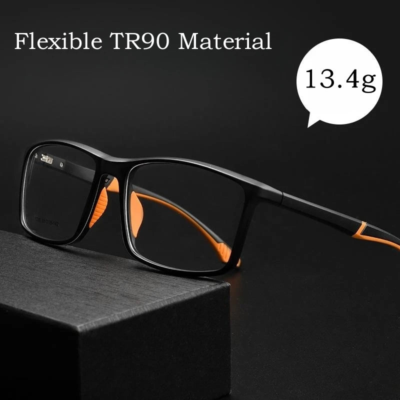 Fashion Ultra-light Flexible TR90 Basketball Eyewear Square Optical Prescription Sports Glasses Frame Men and Women