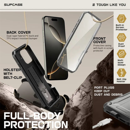 For iPhone 16 Pro Max Case 6.9" (2024) UB Pro Full-Body Heavy Duty Rugged Phone Case with Built-in Screen Protector